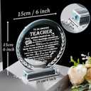 QIANWEI Teacher Appreciation Gifts for Women Men-Teacher Crystal Plaque Gifts Best Teacher Birthday Christmas Retirement Teachers' Day Graduation Gifts Thank You Teacher Gifts from Student, 15cmYXGL