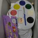 Mini Canvas and Easel Set with Watercolor Paint in Bulk Set of 12 - Kids Art Party Favors & Party Supplies - 4x4 Small Canvases for Painting with Easel - Water Colors Paint for Kids (Multicolor)