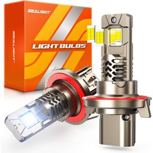 SEALIGHT H13/9008 LED Light Bulbs, 10X Super Brighter, 1:1 Halogen Size, 6500K Cool White, 70,000Hrs Long Service Life with Cooling Fan, Plug and Play, Pack of 2