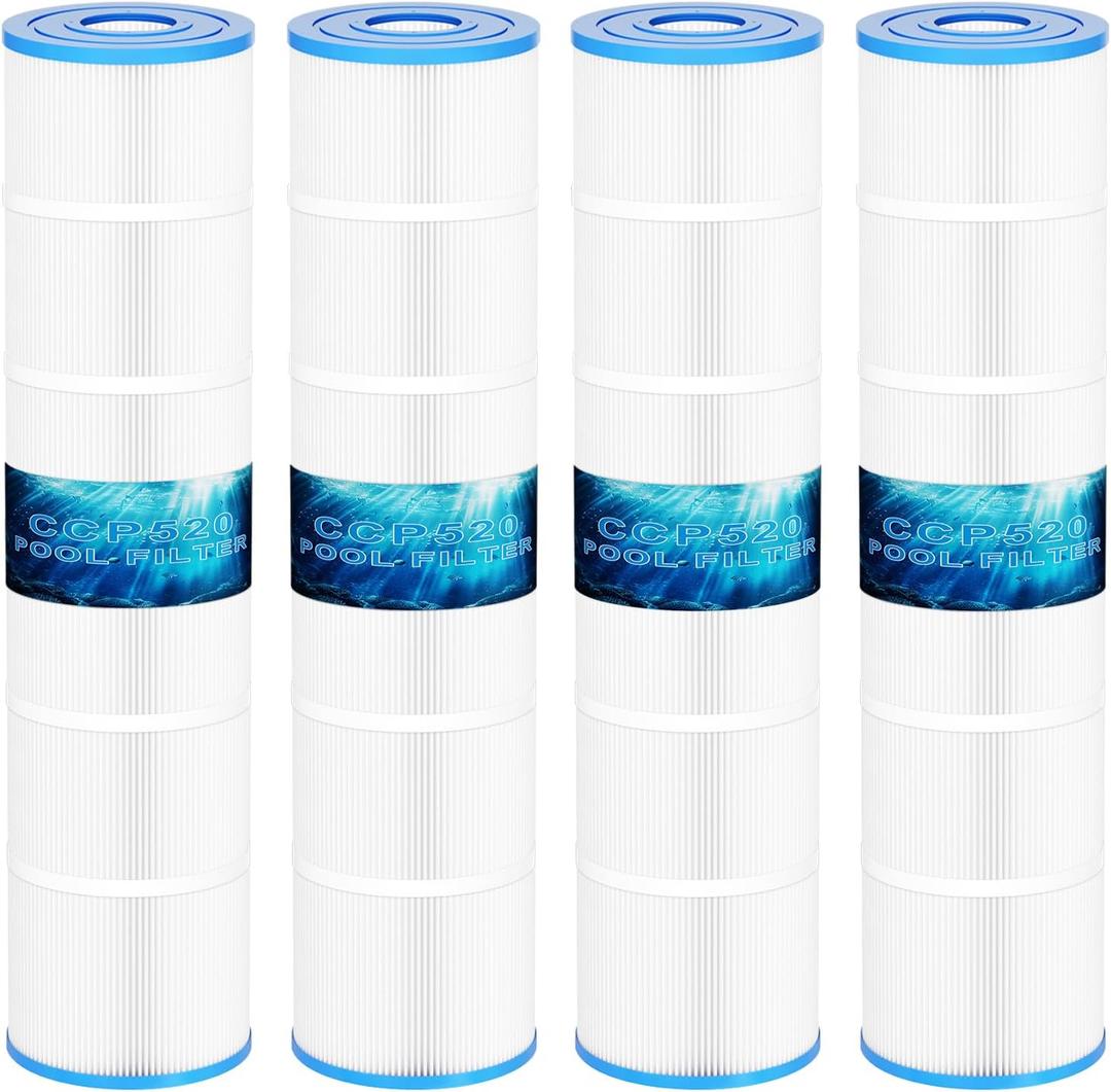 CCP520 Pool Filter Cartridges Replacement for Pentair Clean & Clear Plus 520, Replace Pleatco PCC130, Pentair R173578, 817-0143, C-7472, FC-1978, 4×130 Sq. Ft, 4 Pack