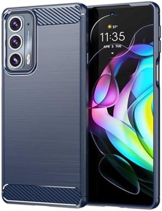 Sidande Case for Moto Edge 20 Case, Motorola Edge 20 Case, Ultra Slim Phone Cover with Shock-Absorption Carbon Fiber TPU Rubber Protective Cases for Motorola Moto Edge 20 5G Navy Blue