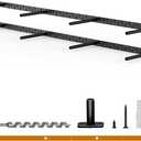 2pcs Floating Shelf Bracket Heavy Duty Floating Mantel Bracket Black Metal Decorative Floating Shelf Hardware Hidden Shelving Mounting Brackets (43X8X1)