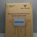 Vaunn Medical Deluxe Spa Shower Chair with Arms and Back, Bath Seat for Seniors, 350 lbs Max Weight, White With Light Gray Arms