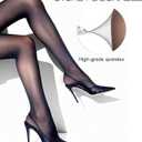 LABELLA Super Thin Lightweight Sheer To Waist Pantyhose, Muticolor Stylish Tights, Durable and Sturdy, S-Queen2 (Black, S)
