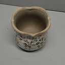 Vintage Ceramic Planter Pot with Drainage Holes, Green Floral Design, 6.11 Inch, Distressed Tuscan Style, Indoor Plant Pot and Vase (Sage Beige)