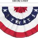 American Flag Bunting Patriotic Pleated Fan Flag USA Flags with Brass Grommets and Zip Ties for 4th of July Memorial Day Decoration Outdoor (3, 3x6 Feet)