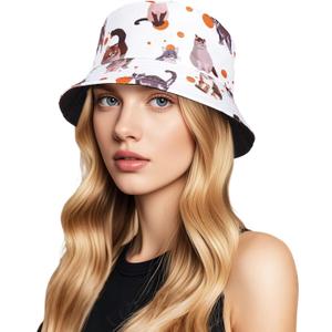 DOCILA Bucket Hat for Women Animal Print Reversible Fisherman Hats Packable All Seasons Sun Protection Caps