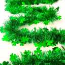 66FT Glitter St.Patrick's Day Tinsel Garland Decorations Green Shamrock Clover Metallic Twist Garland for St. Patrick's Day Irish Festival Party Tree Mantle Parade Floats Ornaments