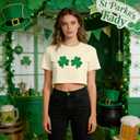 St Patricks Day Shirts Women Pattys Day Crop Top Shamrock Tshirt Lucky Short Sleeve Tops