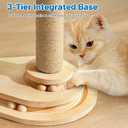 Made4Pets Cat Scratching Post, Cat Self Groomer for Indoor Cats, Cloud Soft Perch for Rest, 17.5" Tall Natural Sisal Scratcher Cat Grooming Interactive Ball Track Toys for Small Cats Kittens