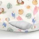 Neutral Summer Beach Nursing Pillow Covers for Boy Girl Surfboard Coconut Seashells Sun Balls Nursery Slipcover for Breastfeeding Pillows Seaside Soft Stretchy Removable Covers for Newborn Infant (One size, Boho)