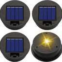 Solar Light Replacement Top Parts 4 Pack(Top Size 3.31 inch,Bottom Size 2.83 inch) 7 Lumens Lantern Lids Waterproof LED Replacement Light Decorations for Outdoor Garden, Patio,Pathway,Yard