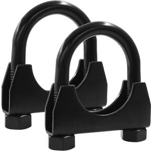 2 Pack 1-1/2 Inch U-Bolt Muffler Exhaust Clamps - Saddle Style Heavy Duty 304 Stainless Steel U-Bolt Muffler Exhaust Hook for Secure Exhaust Connection