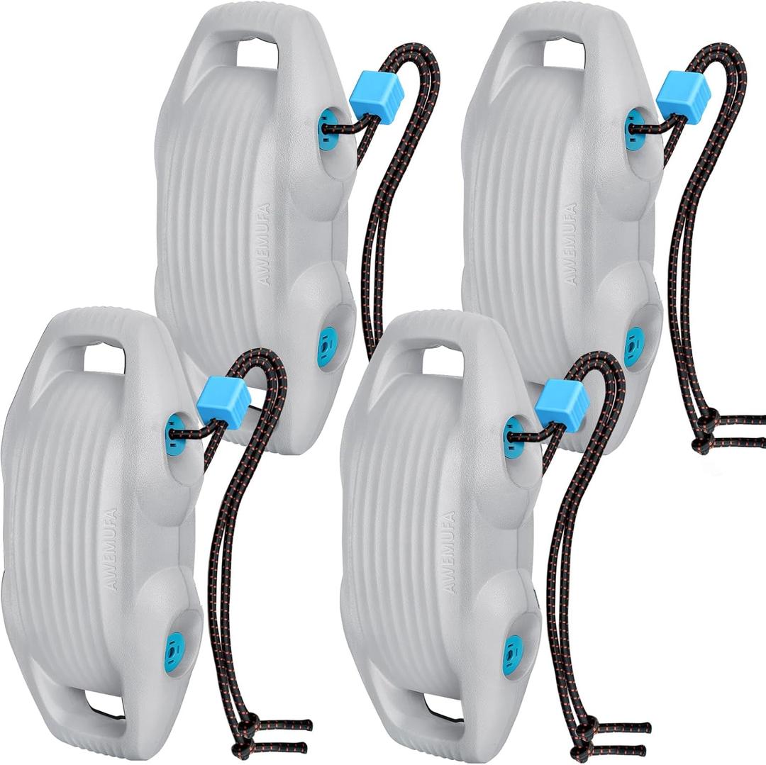 Boat Fenders Easy to Install Bumper for Docking Ideal Fender for Pontoon, Bass, Jet Ski and Fishing Boats (Light Gray)