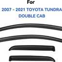 Window Visors Rain Guards for 2007-2021 Toyota Tundra Extended Cab, Out-Channel Window Vent Wind Deflectors Visors Shades for 07-21 Tundra Double Cab