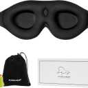 ALASKA BEAR Sleep Mask Memory Foam Contoured Eye Cups for Women and Men, Soft 3D Blackout Eye Mask for Sleeping No Pressure on Eyelids and Eyelashes Protection, Earplugs Set, Black