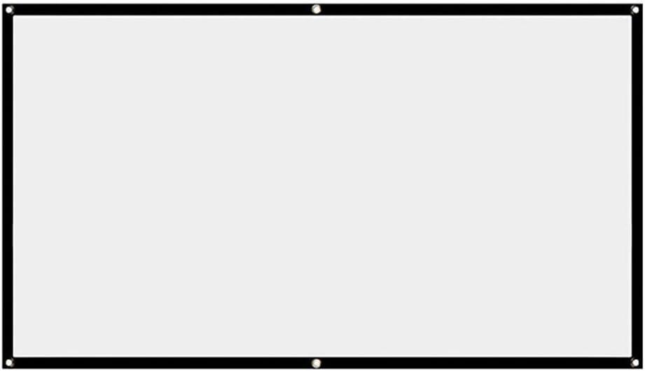 Projector Screen, White Projector Screen, 16:9 No Crease Home Theater Foldable Projection Screen 100"