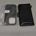 Harryshell for iPhone 15 Pro 6.1 inch Detachable Magnetic Case Wallet,Compatible with Magsafe Wireless Charging, [ RFID Blocking ] Card Slots, Cash Zipper Pocket Wrist Strap (Floral Black)