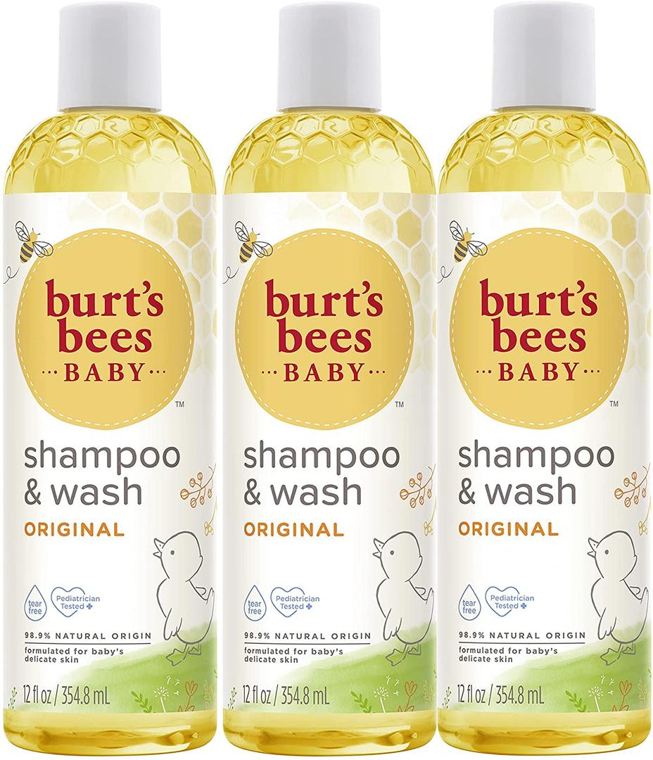 Burt's Bees Baby Shampoo & Wash, Tear Free Soap, Baby Care, Original,12 Ounce (Pack of 3)