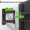 USX MOUNT Swivel TV Wall Mount for 26-60 Inch TVs up to 80 lbs, Single Articulating Arm, Full Motion TV Wall Mount Bracket with Swivel and Tilt, Max VESA 400x400mm