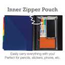Samsill Spiral Folder Organizer (2-Pack)- 5 Dividers & 10 Pockets with Zipper Pouch, Multi Pocket Color Cordinated Folder Binder with Customizable Tabs, Document Organizer (Basic)