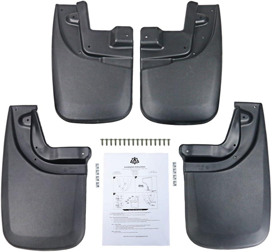 Premium Heavy Duty Mud Flaps Set of 4 by AA Ignition - Front and Rear Car Splash Guard Shields - Compatible with Toyota Tacoma Vehicles with OEM Fender Flares Year 2005-2015