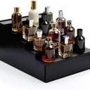 Topnotch Timber Set of Solid Wood 5-Tier Cologne Organizer & Vanity Tray | Large Capacity, Sturdy No-Bow, Matte Black | Hidden Watch & Jewelry Drawer | Elevate His Dcor - Gift for Him