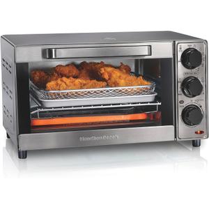 Hamilton Beach Sure-Crisp Air Fryer Toaster Oven Combo, Fits 9 Pizza, 4 Slice Capacity, Powerful Circulation, Auto Shutoff, Stainless Steel (31403)