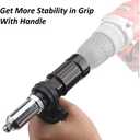 Rivet Gun Adapter Kit with Handle Grip Riveter Drill Attachment Riveting Hand Tool Insert Nut for Cordless Electric Power Drill