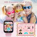 Luyiilo Kids Games Watch, with 26 Puzzle Games, Touch Screen, HD Camera, Alarm Clock, Toys for Ages 4-12 Years Old.Birthday Gift for Boys Girls (Pink)