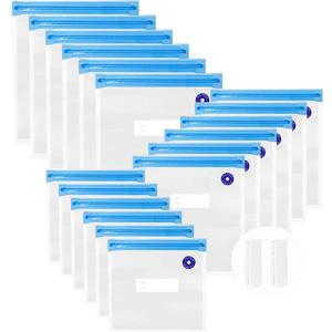 38 PCS Reusable Vacuum Zipper Bags Kit for Sous Vide Cooking, 30 Food Storage Vacuum Sealer Bags with 2 Sealing Clips and 6 Sous Vide Clips for Anova and Joule Cookers