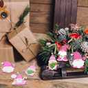 Blosssound 24 Pcs Pink Gnome Ornaments for Christmas Tree Wooden Xmas Hanging Ornaments Wood Santa Decoration for Tree Winter Holiday Craft Gnome Elf Party Supplies Decor