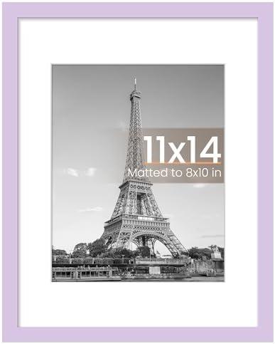 upsimples 43x33inch Picture Frame, Display Pictures 26x20inch with Mat Without, Wall Hanging Photo Frames, Purple, Pack of 1