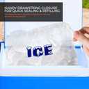 PackageZoom 12 x 20 Ice Packs - 10 Lb. Durable Drawstring Closure Pack of 100 Refillable Ice Storage Bags For BBQs, Camping, Food Stalls & Takeaway