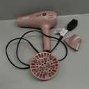 Conair Hair Dryer with Retractable Cord, 1875W Blow Dryer, 3 Heat Settings, 2 Speeds, Blow Dryer with Diffuser and Concentrator Attachments, Ionic + Tourmaline Technology, Matte Light Pink