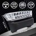 Golf Cart Precedent LED Headlight Light Kit Compatible with Club Car Precedent 2004-Up Front Replace Head Light 12V Light Kit Assembly with Bumper For Club Car Precedent Gas and Electric