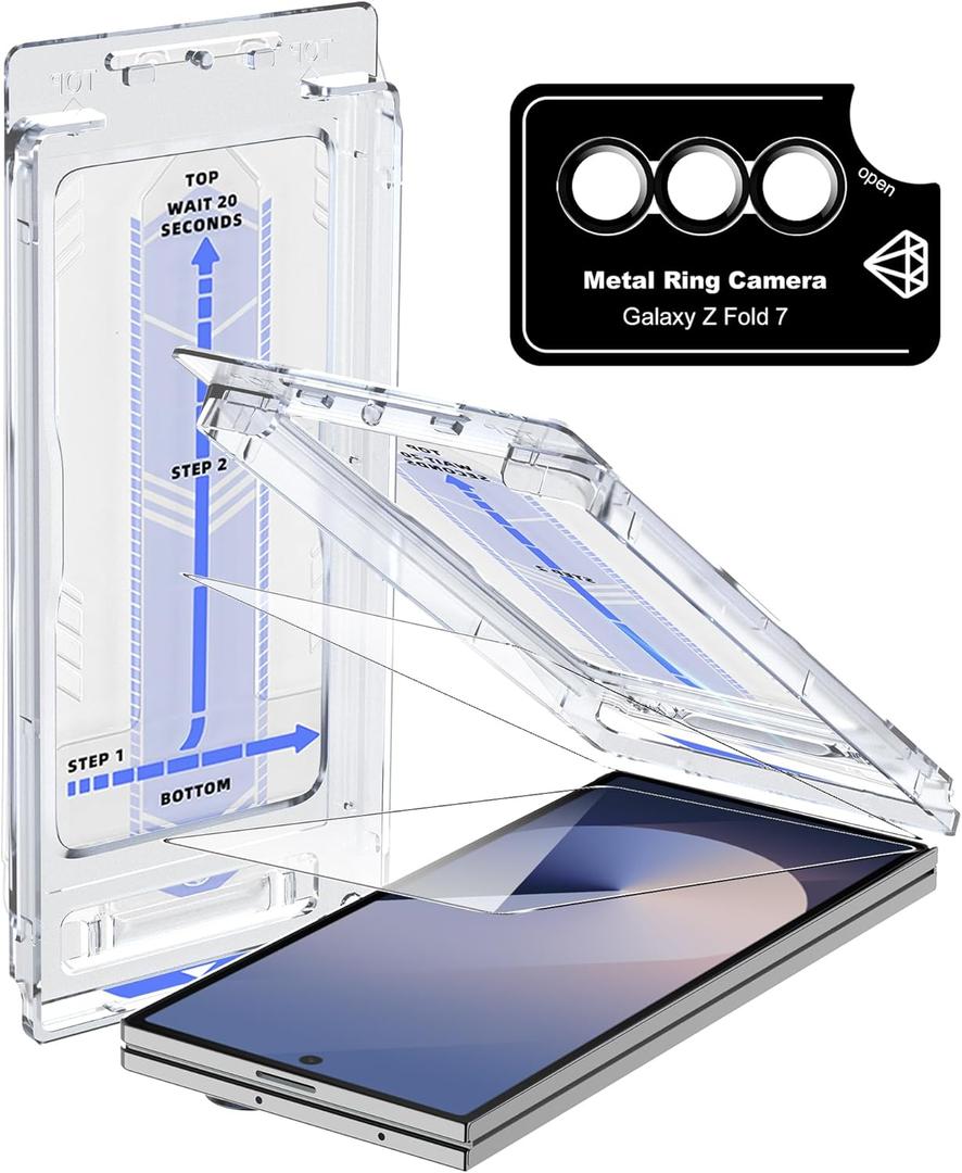 For Samsung Galaxy Z Fold 7 5G Screen Protector, Kamera Glass,Bubble-Free Protective Film,High Transparency, High Definition[2+1]