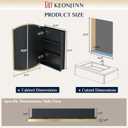 Keonjinn Medicine Cabinet 16 x 26 Inch, Surface Mount or Recessed Cabinets with Mirrors, Gold Metal Framed Wall Mirror with Storage, 2 Adjustable Shelves, Beveled Edge Frame