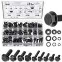 Mr. Pen- Nuts and Bolts Assortment Kit, 272 pcs, Black Carbon Steel, Grade 10.9, M6, M8, M10(12mm to 30mm), Flange Hex Head Metric Assorted Nuts and Bolts