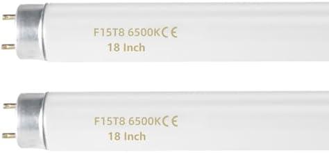 coospider-repta 
F15T8 18 Inch 15W T8 Fluorescent Replacement Tube Bulb Daylight 6500K Medium Bi-Pin G13 Base, 2 Count