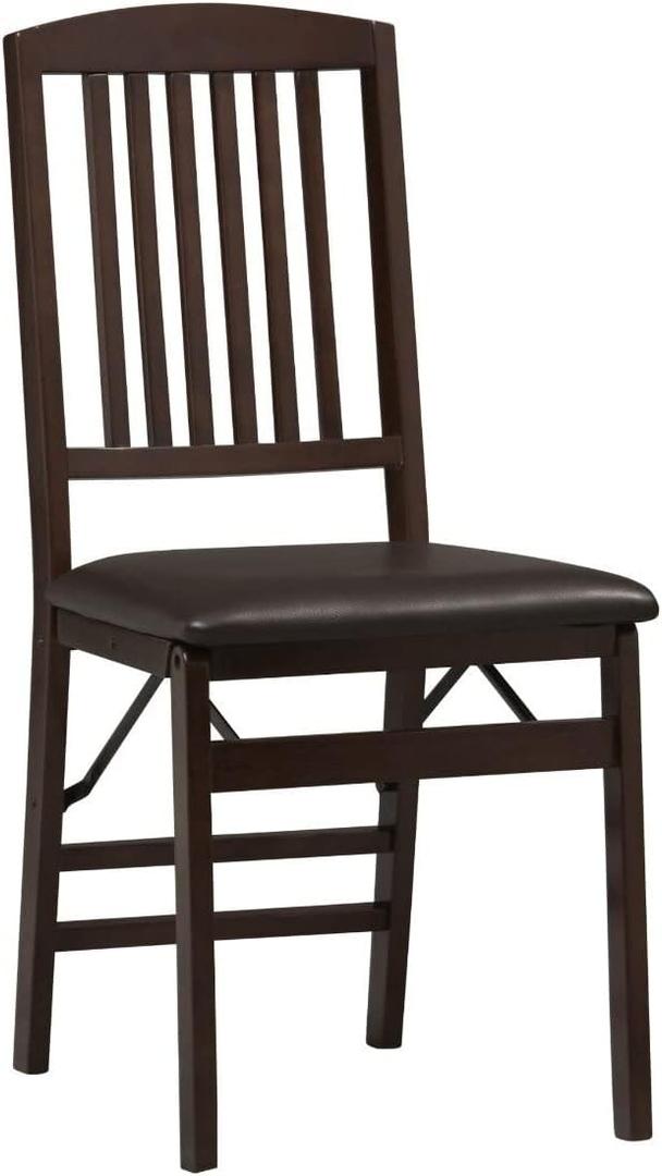 Linon Triena Merlot Mission Back Folding Chair Dark Brown