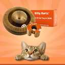 KITTY KURLZ Interactive Cat Toy & Cardboard Cat Scratcher, Collapsible Ball Track with Bell, Reversible Scratch Ring for Play, Chase and Lounge