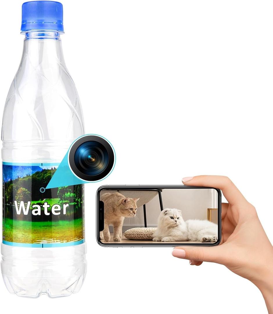 Hidden Camera Bottle - Mini Camera - Wireless Nanny Cam - Full HD - Indoor Home Security-No WiFi