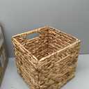 SpaceAid 6 Pack Wicker Basket, Storage Baskets for Organizing, Woven Rattan Basket with Handles for Shelves, Water Hyacinth Large Cube Organizer Storage Bin, 10.5x10.5x10.5 inch, Natural