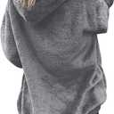 ReachMe Womens Oversized Sherpa Jacket Fuzzy Fleece Zip Up Hoodies with Pockets Warm Fall Outfits Winter Coats (Gray, M)