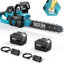 SEESII 40V 16-Inch Cordless Chainsaw: Brushless Electric Chain Saws with 24.0Ah Batteries & Charger, Tool-Free Chain Tension, Auto Oiling, for Tree Trimming, Wood Cutting, Yard Work