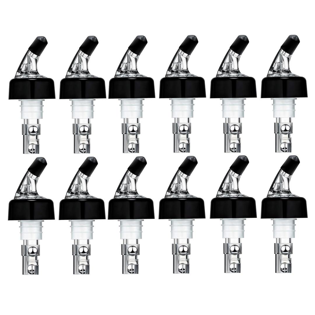 12 Pack Measured Liquor Pour Spout, Liquor Bottle Pourers, Measure Pour Spout for Liquor Bottles, Bottle Pourers for Alcohol, Shot Pourer Cocktail Liquor Dispenser Bar Bartending Tool -2oz/60ml