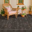 Washable 5x7 Dark Brown Rug for Living Room, Low Pile Soft Area Rugs for Bedroom, Traditional Home Office Dcor, Non Slip Floral Woodland Funky Dark Academia Carpet with tan Coffee Accents