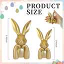 Easter Decorations for Home,Mini Resin Golden Bunnies Spring Sculpture Tabletop Ornament,Brass Rabbit Decor for Spring Home Decor, Vintage Resin Bunnies for Table Centerpieces Mantel Decorations