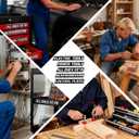 4 x 14 Pack of Magnetic Tool Box Labels  Reusable 3D Heavy Duty Magnetic Toolbox Labels for Garage, Tool Box Magnetic Labels for Trolleys, Toolboxes and Drawer Cabinets (Black)